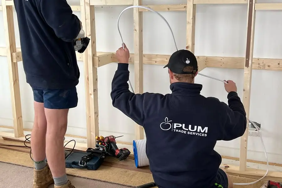 Plum Electrical team completing a commercial installation