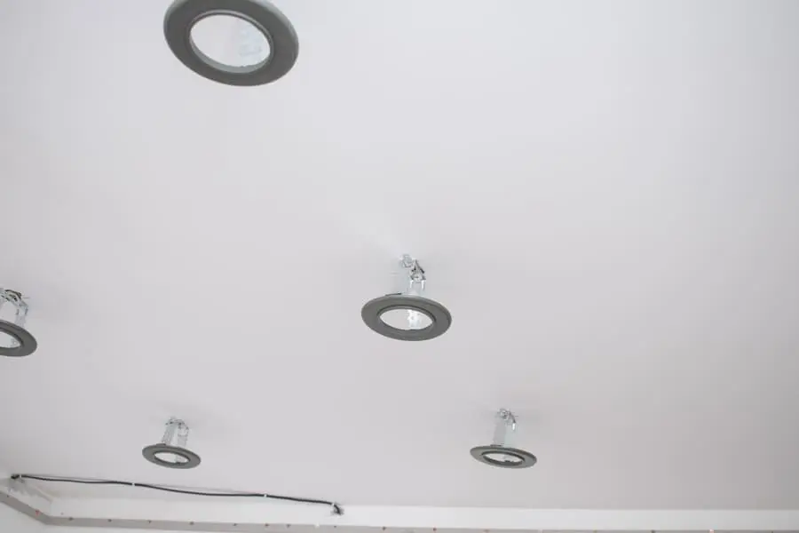 Finished LED downlights illuminating a domestic room